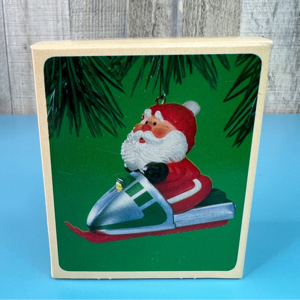 Hallmark Keepsake Ornament Snowmobile Santa 1984